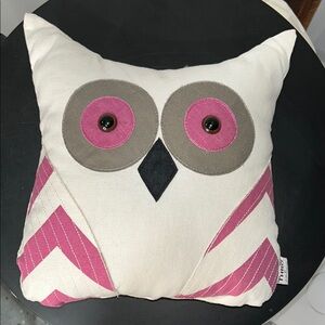 Owl Accent Pillow - Pink and Gray